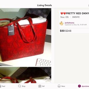 DKNY Red Women's Bag ❤️❤️Big Sale❤️❤️
